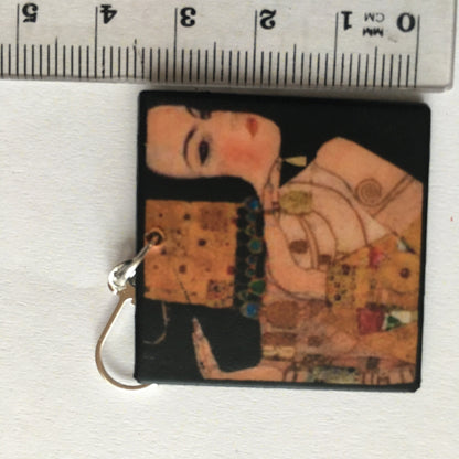 Museum-Inspired Sustainable Earrings Gustav Klimt art earrings, aesthetic earrings. Mother day gift Obljewellery