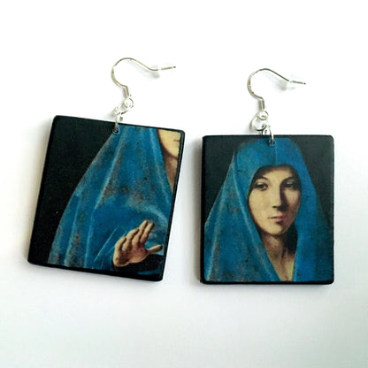 Museum-Inspired Sustainable Earrings Antonello da Messina, Annunciata earrings Obljewellery