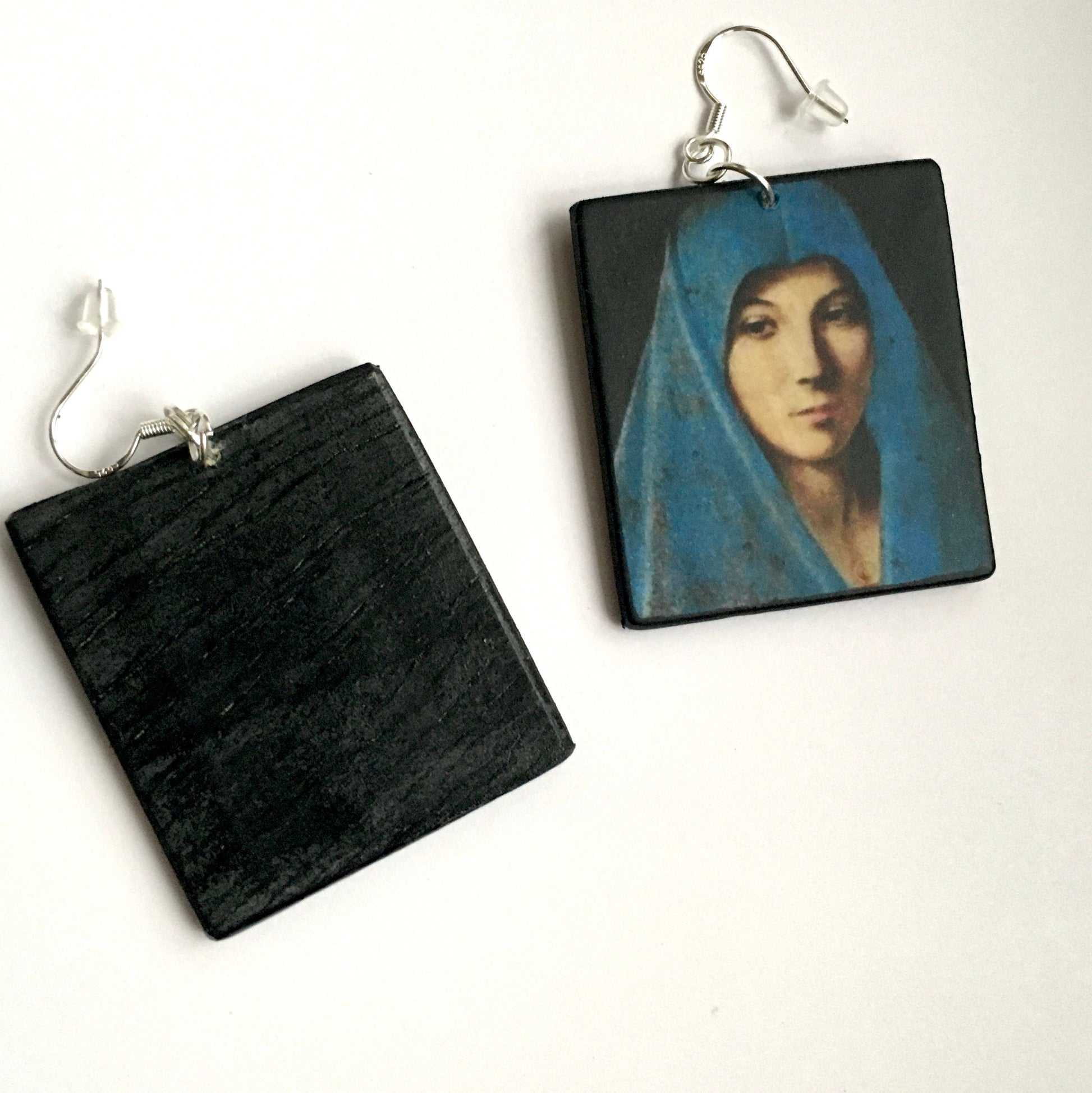 Museum-Inspired Sustainable Earrings Antonello da Messina, Annunciata earrings Obljewellery