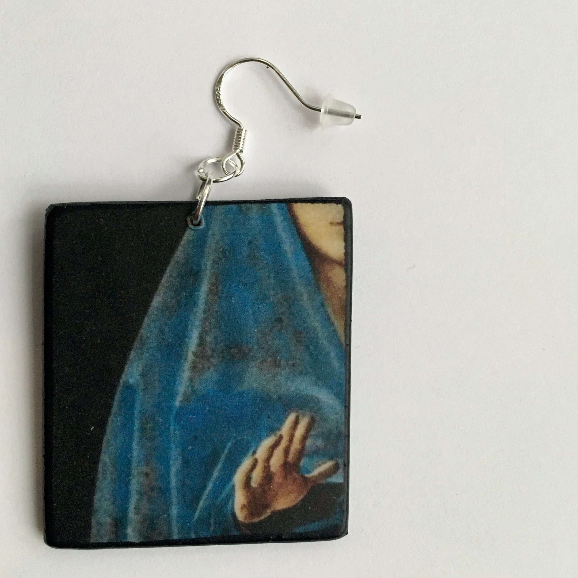Museum-Inspired Sustainable Earrings Antonello da Messina, Annunciata earrings Obljewellery