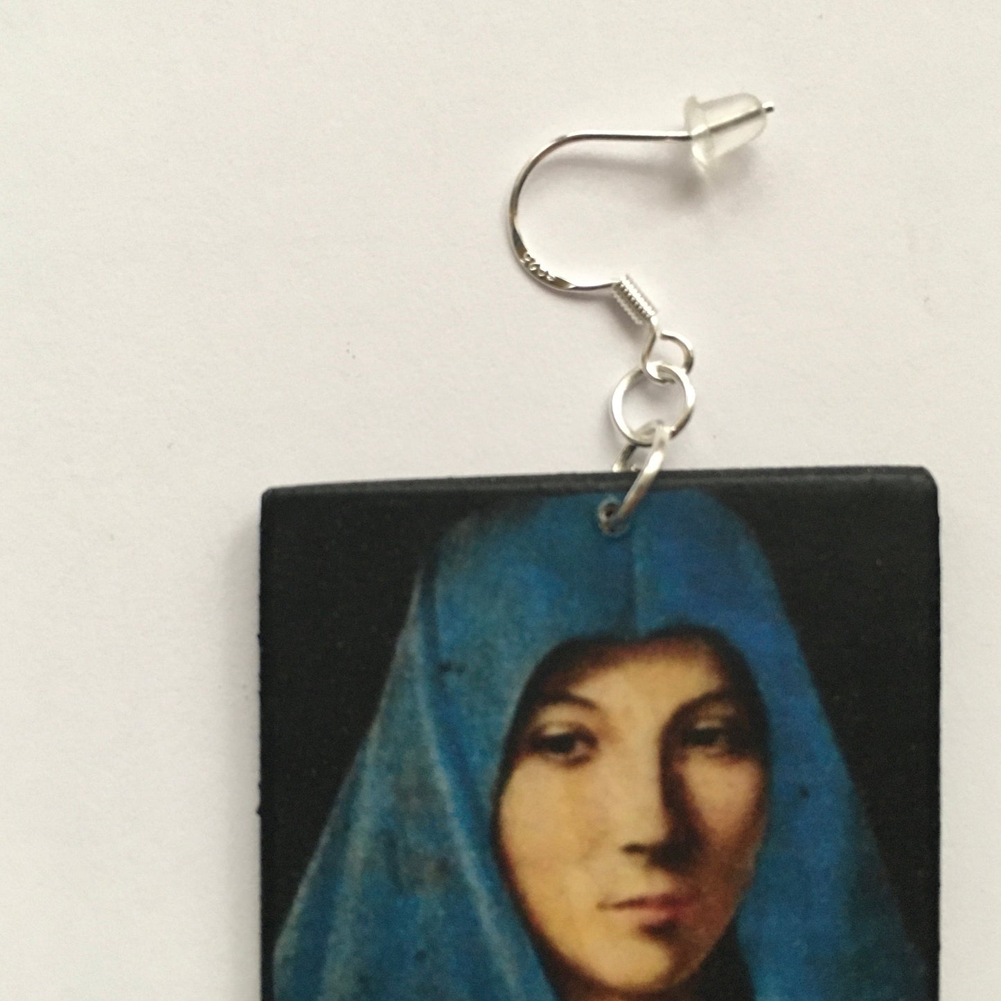 Museum-Inspired Sustainable Earrings Antonello da Messina, Annunciata earrings Obljewellery