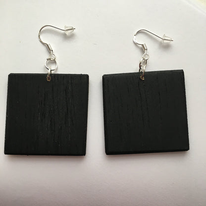 Museum-Inspired Sustainable Earrings Wearable art earrings, sustainable wood and sterling silver hooks. Long distance gift. Mother birthday gift. Obljewellery
