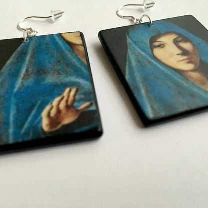 Museum-Inspired Sustainable Earrings Antonello da Messina, Annunciata earrings Obljewellery