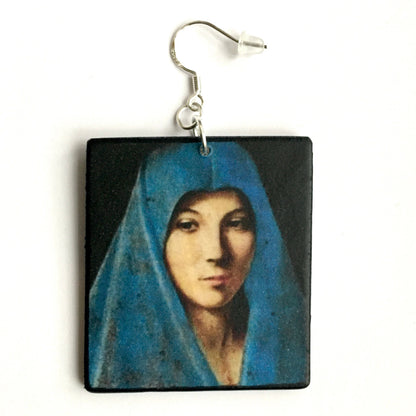 Museum-Inspired Sustainable Earrings Antonello da Messina, Annunciata earrings Obljewellery