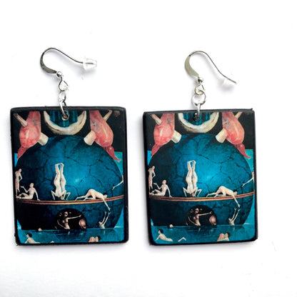 Museum-Inspired Sustainable Earrings Hieronymus Bosch, mix match earrings Obljewellery
