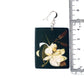 Magnolia,floral earrings, wooden art earrings. Bridesmaids gift.