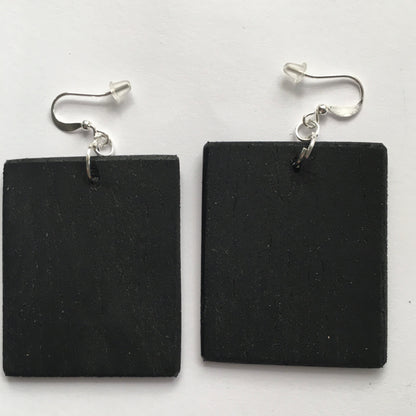 Museum-Inspired Sustainable Earrings Paul Klee, geometric, coloured, wooden art earrings. Birthday gift for her. Obljewellery