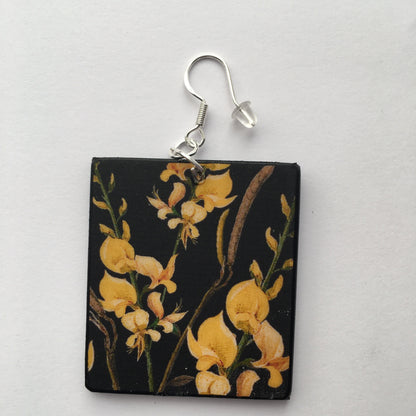 Museum-Inspired Sustainable Earrings Mary Delany, asymmetrical, art earrings. Obljewellery