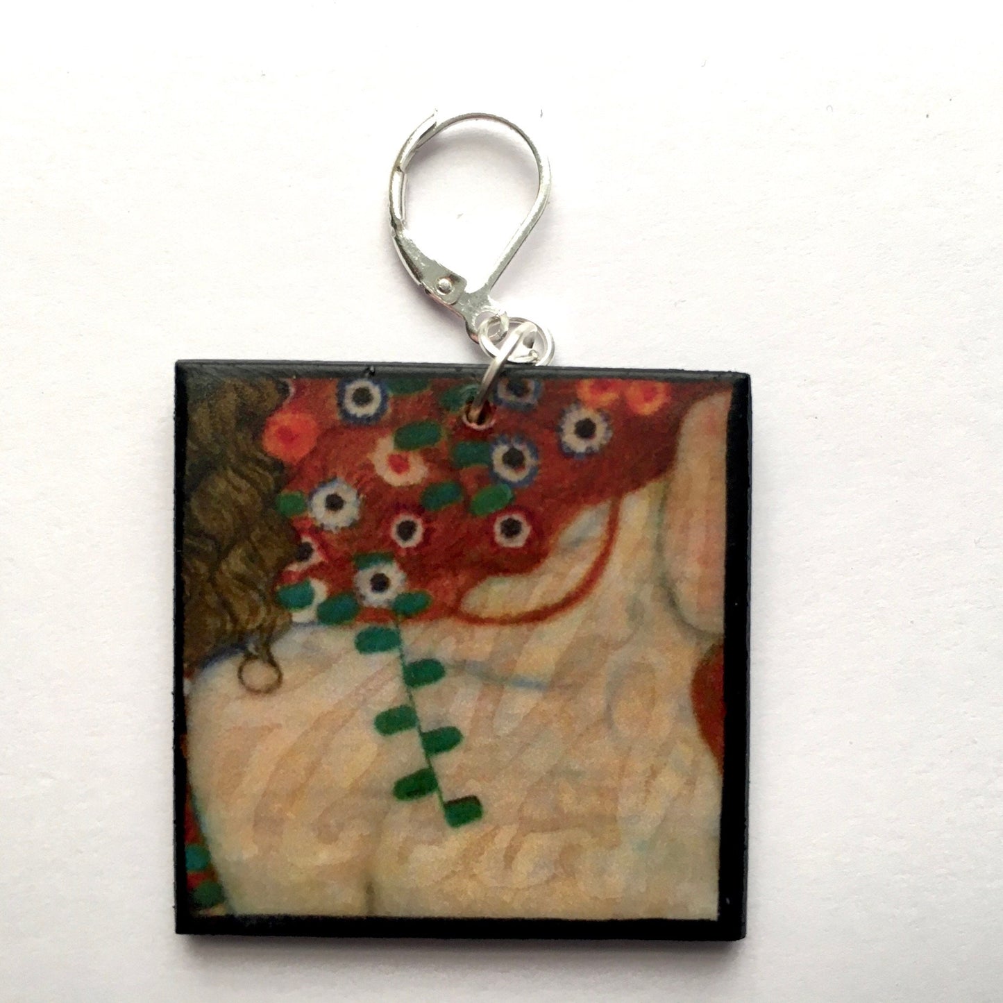 Gustav Klimt mismatched earrings,  Mother day gift.