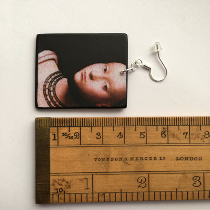 Museum-Inspired Sustainable Earrings Petrus Christus, Renaissance art, inspired earrings. Obljewellery