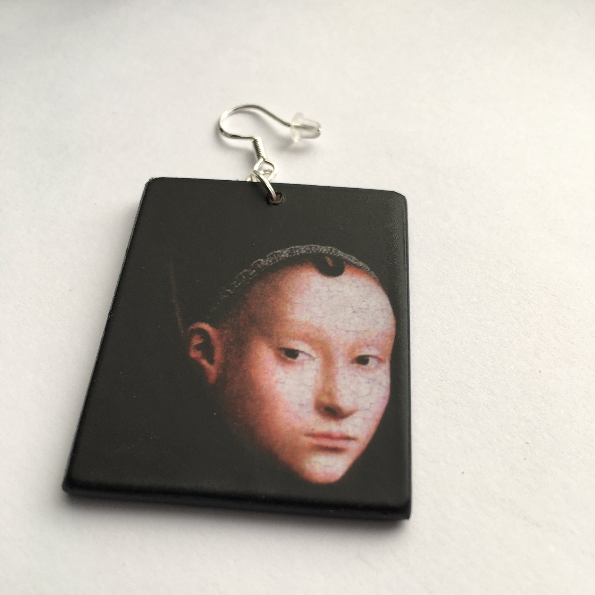 Museum-Inspired Sustainable Earrings Petrus Christus, Renaissance art, inspired earrings. Obljewellery