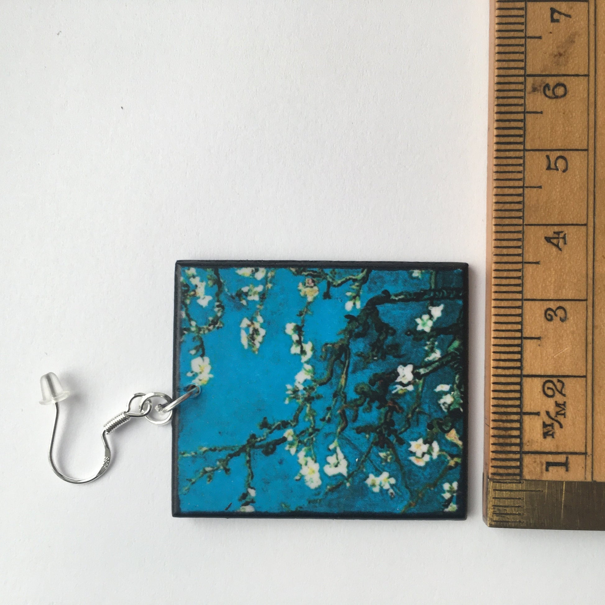 Museum-Inspired Sustainable Earrings Van Gogh mismatched wooden art earrings . Obljewellery