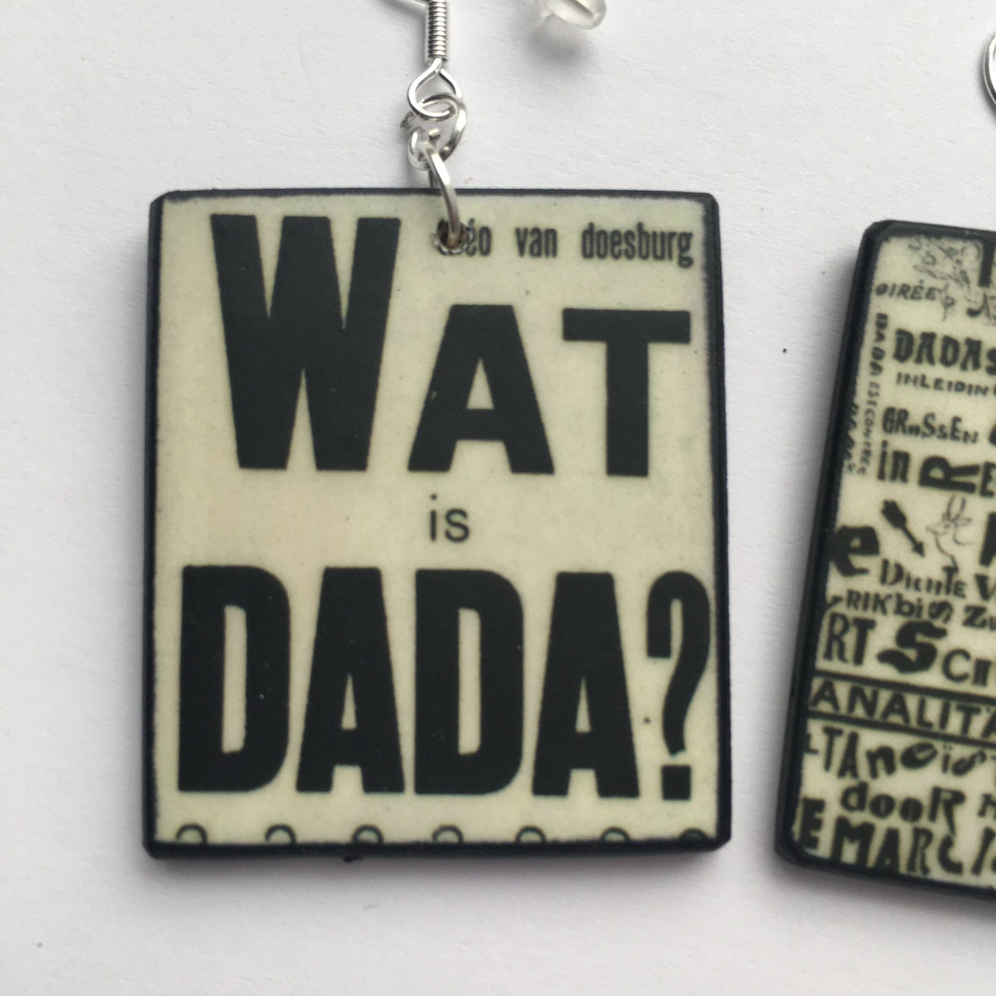Museum-Inspired Sustainable Earrings Wat is dada? Theo Van Doesburg inspired earrings Obljewellery