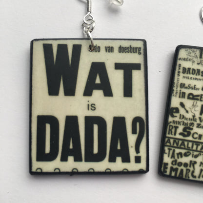 Museum-Inspired Sustainable Earrings Wat is dada? Theo Van Doesburg inspired earrings Obljewellery