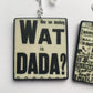 earring with sterling silver hook in rectangular shape with the famous cover image "Wat is Dada" by Theo van Doesburg, avangarde artist.