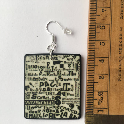 Museum-Inspired Sustainable Earrings Wat is dada? Theo Van Doesburg inspired earrings Obljewellery