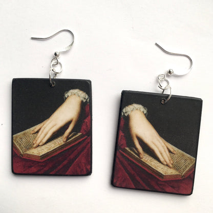 Museum-Inspired Sustainable Earrings Bronzino jewellery. Mismatched earrings. Obljewellery