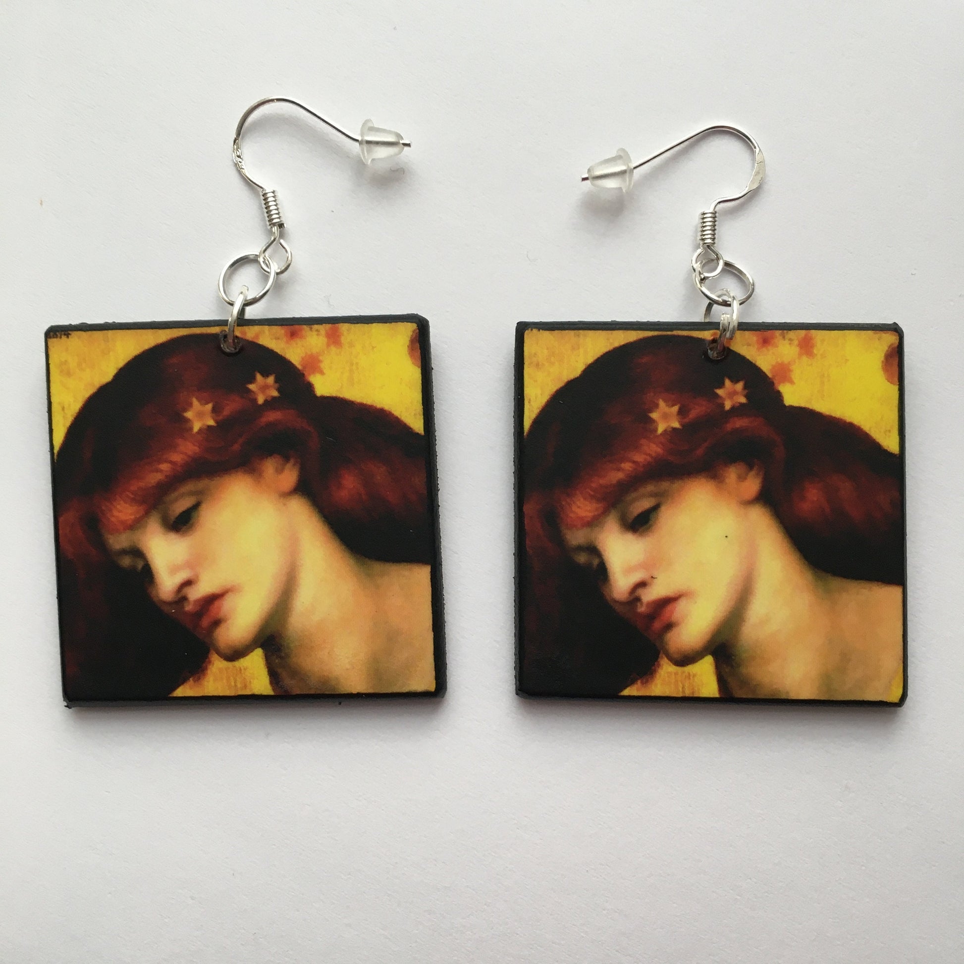 Museum-Inspired Sustainable Earrings Wearable art earrings, sustainable wood and sterling silver hooks. Long distance gift. Mother birthday gift. Obljewellery