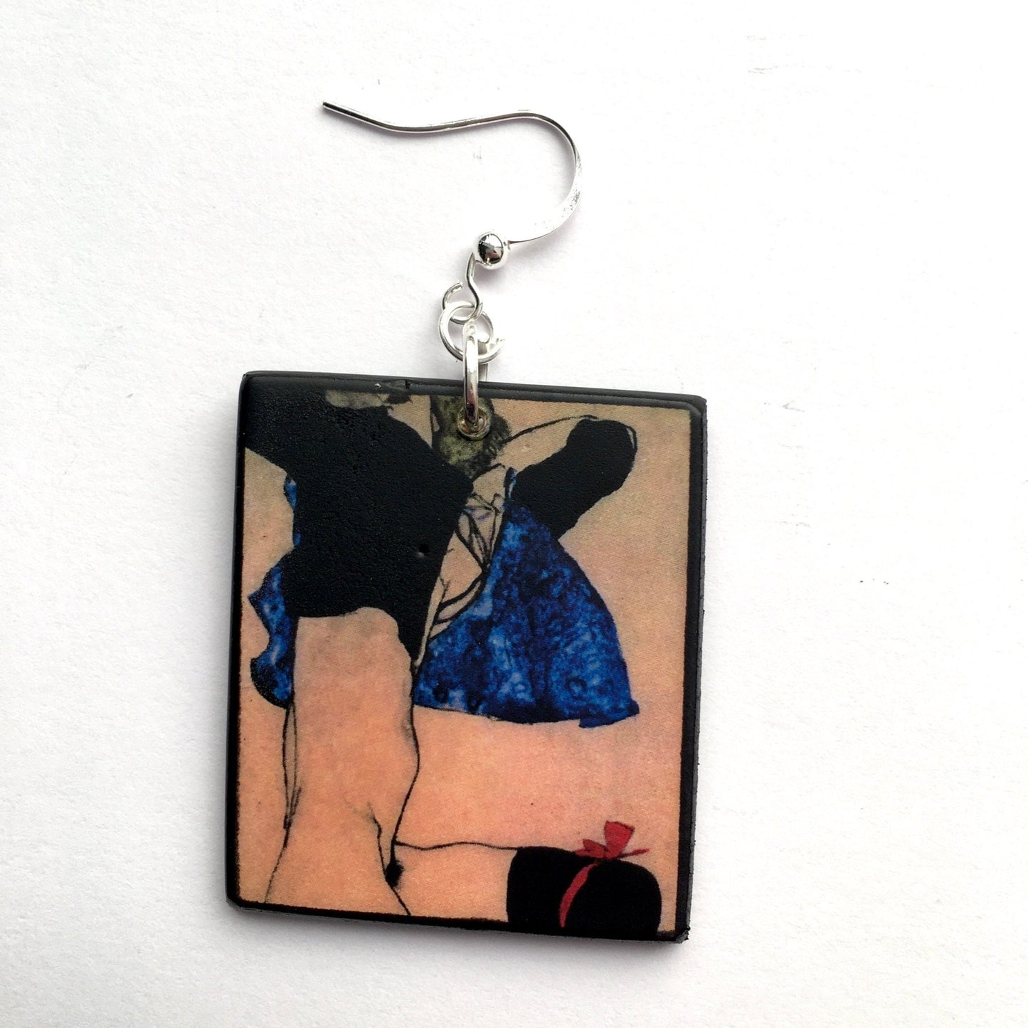 Museum-Inspired Sustainable Earrings Egon Schiele, sustainable art earrings gift for her. Obljewellery