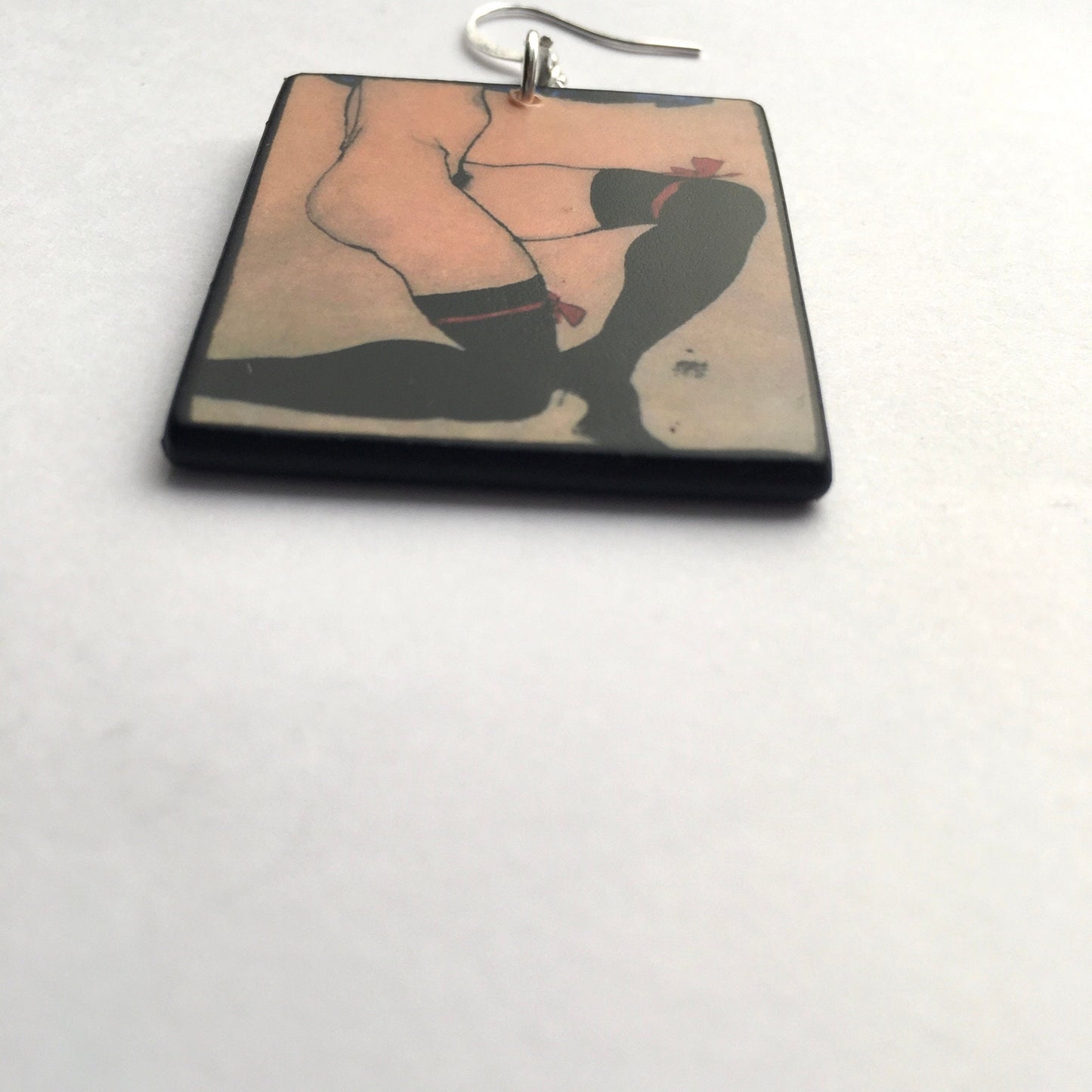 Museum-Inspired Sustainable Earrings Egon Schiele, sustainable art earrings gift for her. Obljewellery