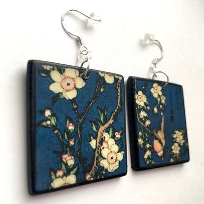 Museum-Inspired Sustainable Earrings Floral earrings, sustainable jewellery, art earrings, birthday gift. Obljewellery