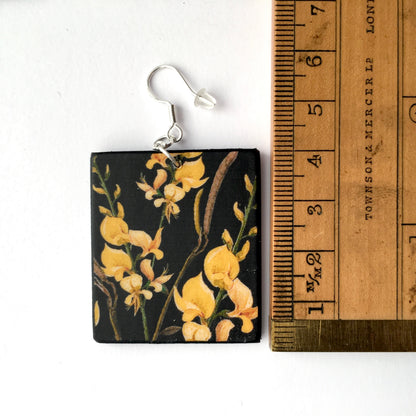Museum-Inspired Sustainable Earrings Mary Delany, asymmetrical, art earrings. Obljewellery