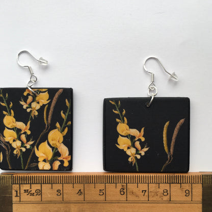 Museum-Inspired Sustainable Earrings Mary Delany, asymmetrical, art earrings. Obljewellery