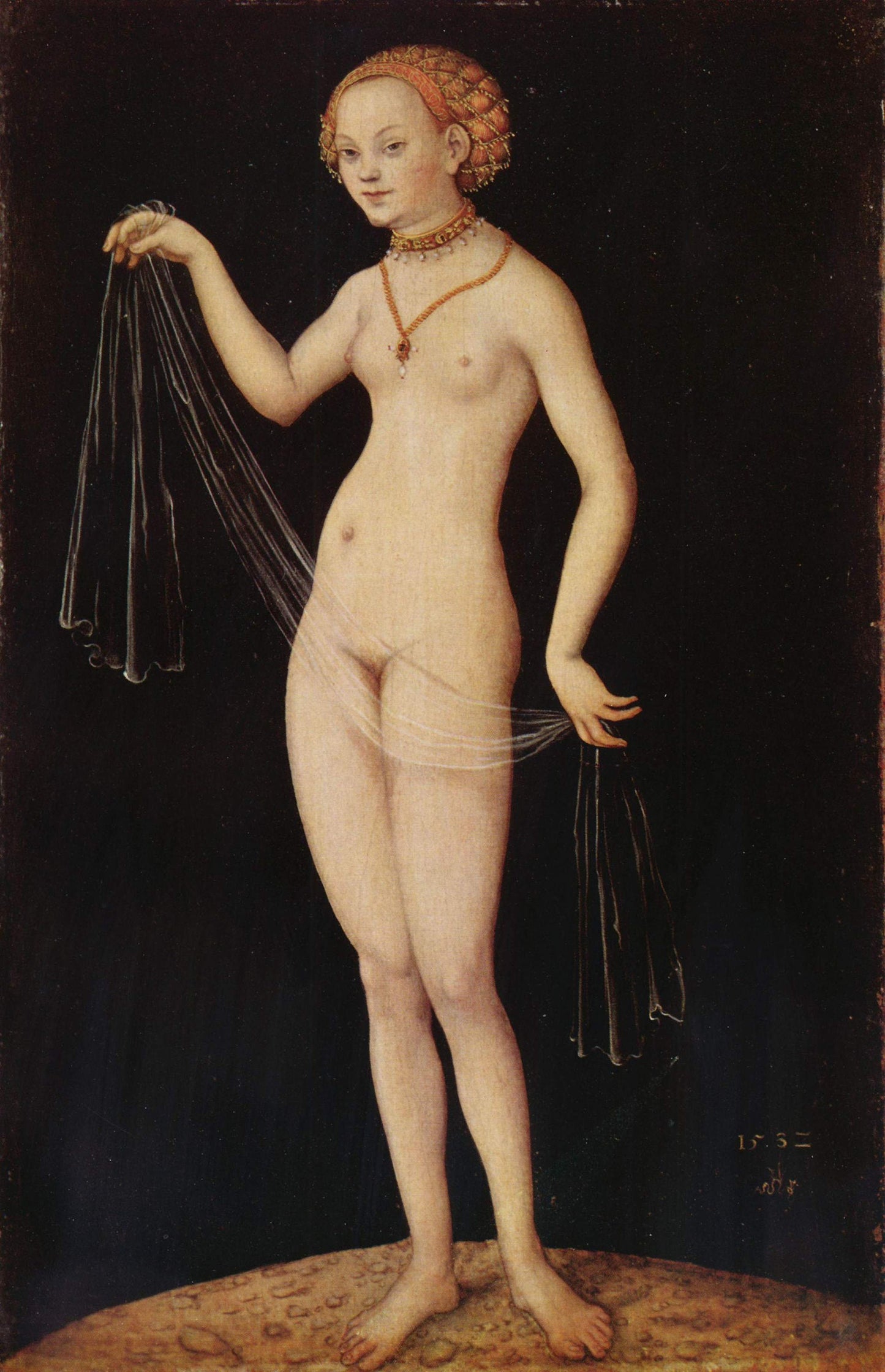 Museum-Inspired Sustainable Earrings Sensual art earrings. Venus by Cranach. Obljewellery