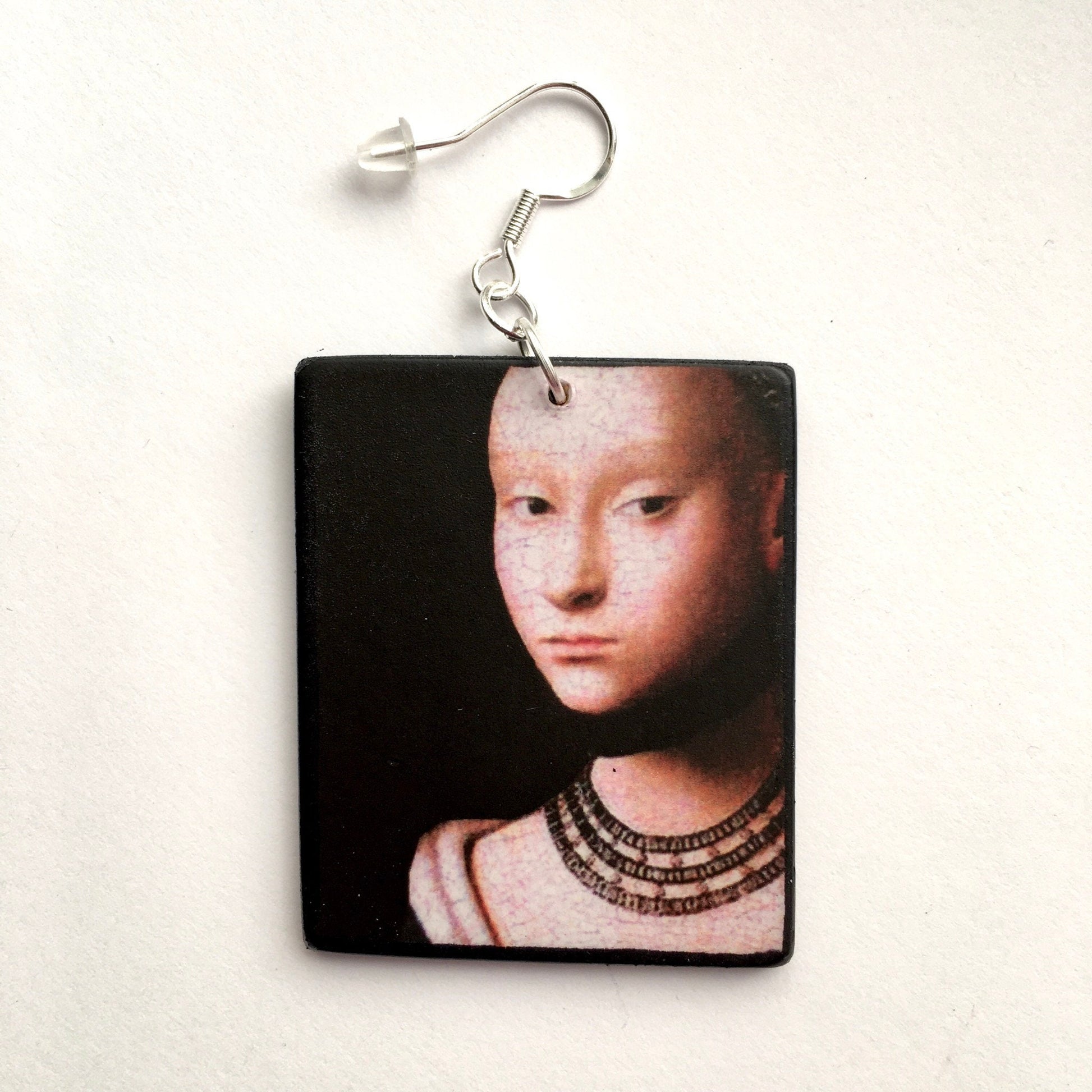 Museum-Inspired Sustainable Earrings Petrus Christus, Renaissance art, inspired earrings. Obljewellery
