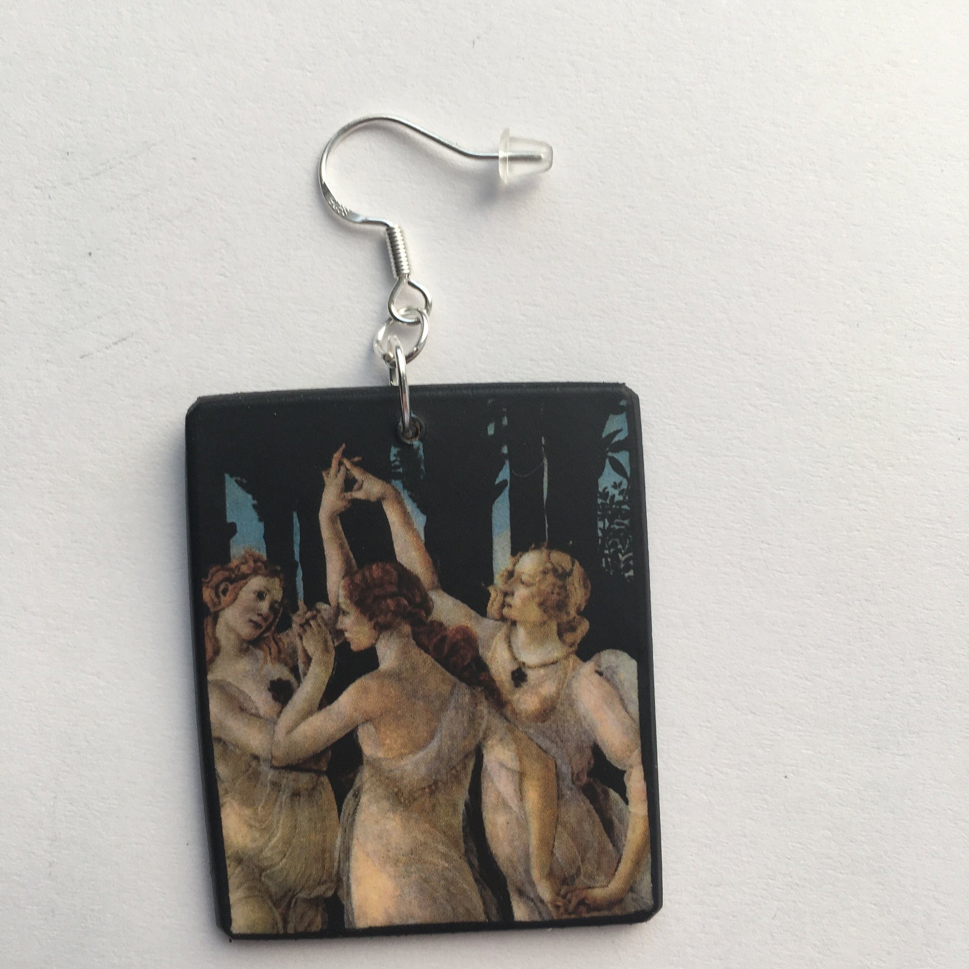 Museum-Inspired Sustainable Earrings Botticelli, famous painting "The Spring", art earrings Obljewellery