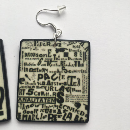 Museum-Inspired Sustainable Earrings Wat is dada? Theo Van Doesburg inspired earrings Obljewellery