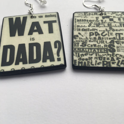 Museum-Inspired Sustainable Earrings Wat is dada? Theo Van Doesburg inspired earrings Obljewellery