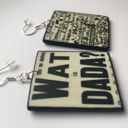 Museum-Inspired Sustainable Earrings Wat is dada? Theo Van Doesburg inspired earrings Obljewellery
