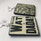 Theo van Doesburg "Wat is Dada" artsy earrings gift handmade by Obljewellery from sustainable wood.