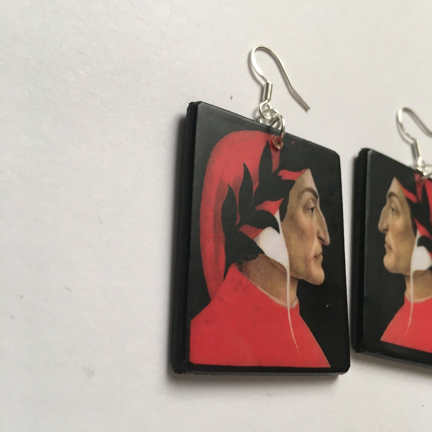 Museum-Inspired Sustainable Earrings Botticelli artsy earrings. Dante Alighieri. Obljewellery