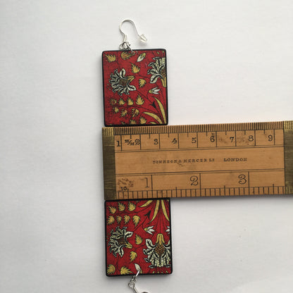 Museum-Inspired Sustainable Earrings Wooden, geometric flower, art earrings. Gift for mom. Obljewellery