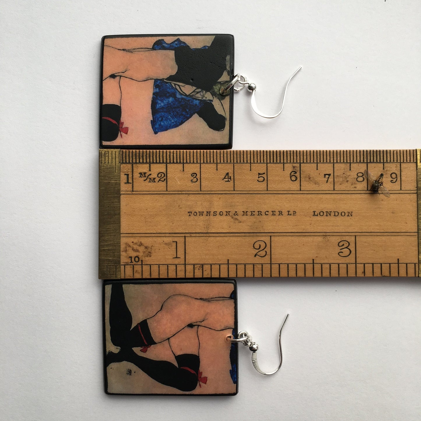 Museum-Inspired Sustainable Earrings Egon Schiele, sustainable art earrings gift for her. Obljewellery