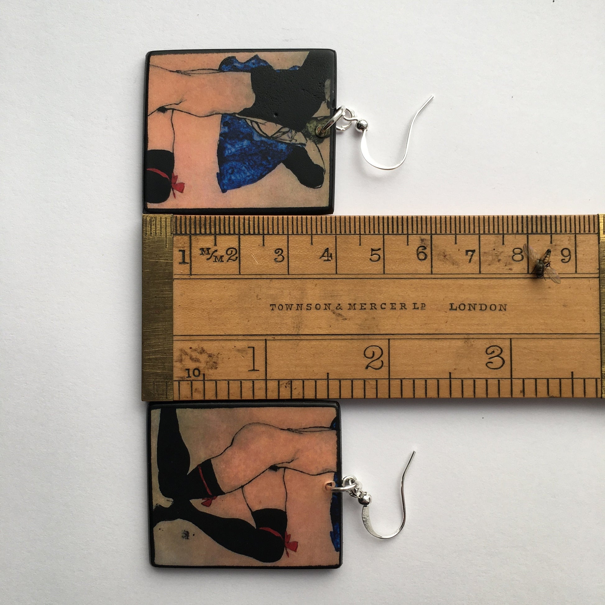 Museum-Inspired Sustainable Earrings Egon Schiele, sustainable art earrings gift for her. Obljewellery