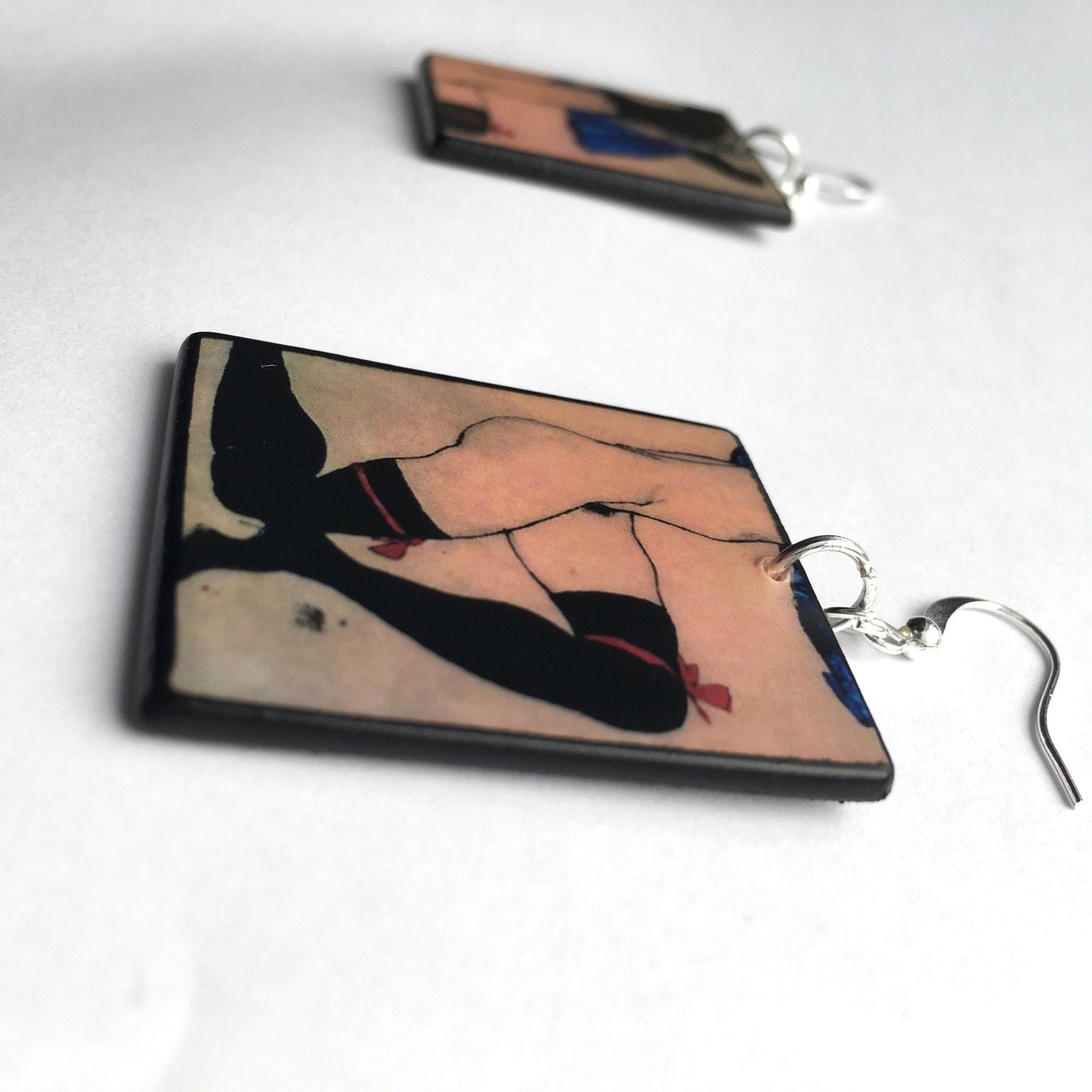 Museum-Inspired Sustainable Earrings Egon Schiele, sustainable art earrings gift for her. Obljewellery