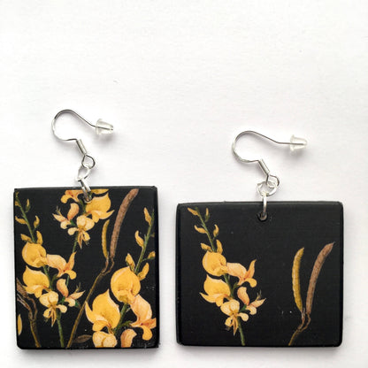 Museum-Inspired Sustainable Earrings Mary Delany, asymmetrical, art earrings. Obljewellery