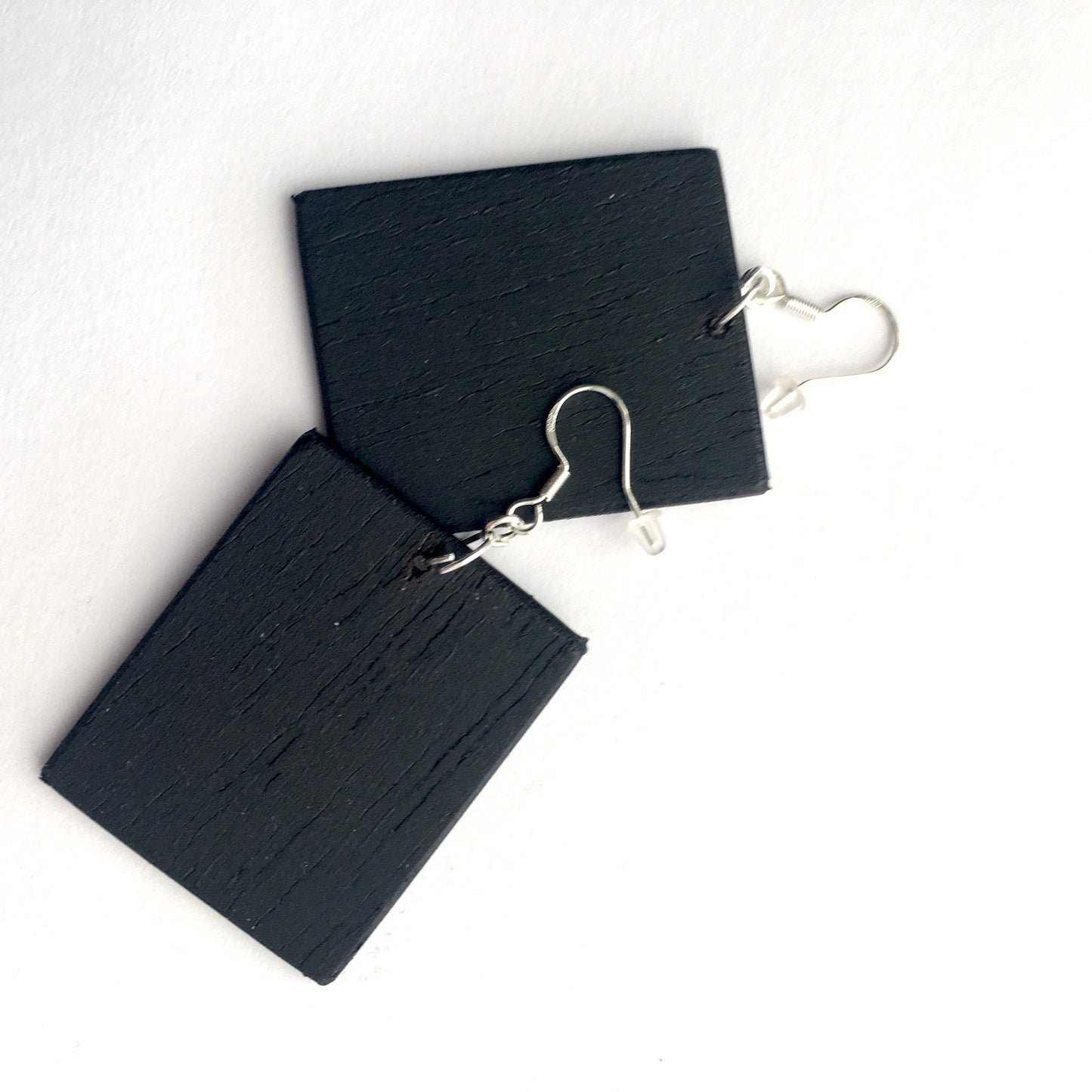 Museum-Inspired Sustainable Earrings Vincent van Gogh, Starry Night, sustainable fashion, wood and sterling silver, art earrings, Obljewellery