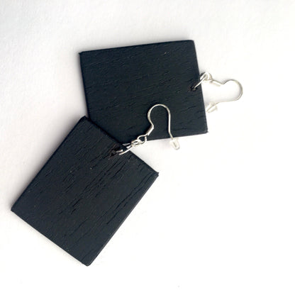 Museum-Inspired Sustainable Earrings Vincent van Gogh, Starry Night, sustainable fashion, wood and sterling silver, art earrings, Obljewellery