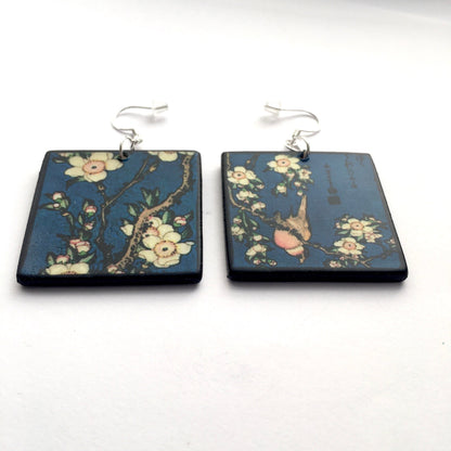 Museum-Inspired Sustainable Earrings Floral earrings, sustainable jewellery, art earrings, birthday gift. Obljewellery