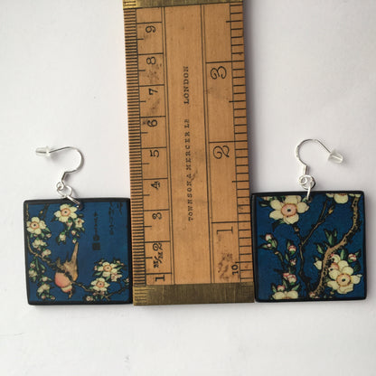Museum-Inspired Sustainable Earrings Floral earrings, sustainable jewellery, art earrings, birthday gift. Obljewellery