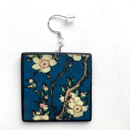 Museum-Inspired Sustainable Earrings Floral earrings, sustainable jewellery, art earrings, birthday gift. Obljewellery