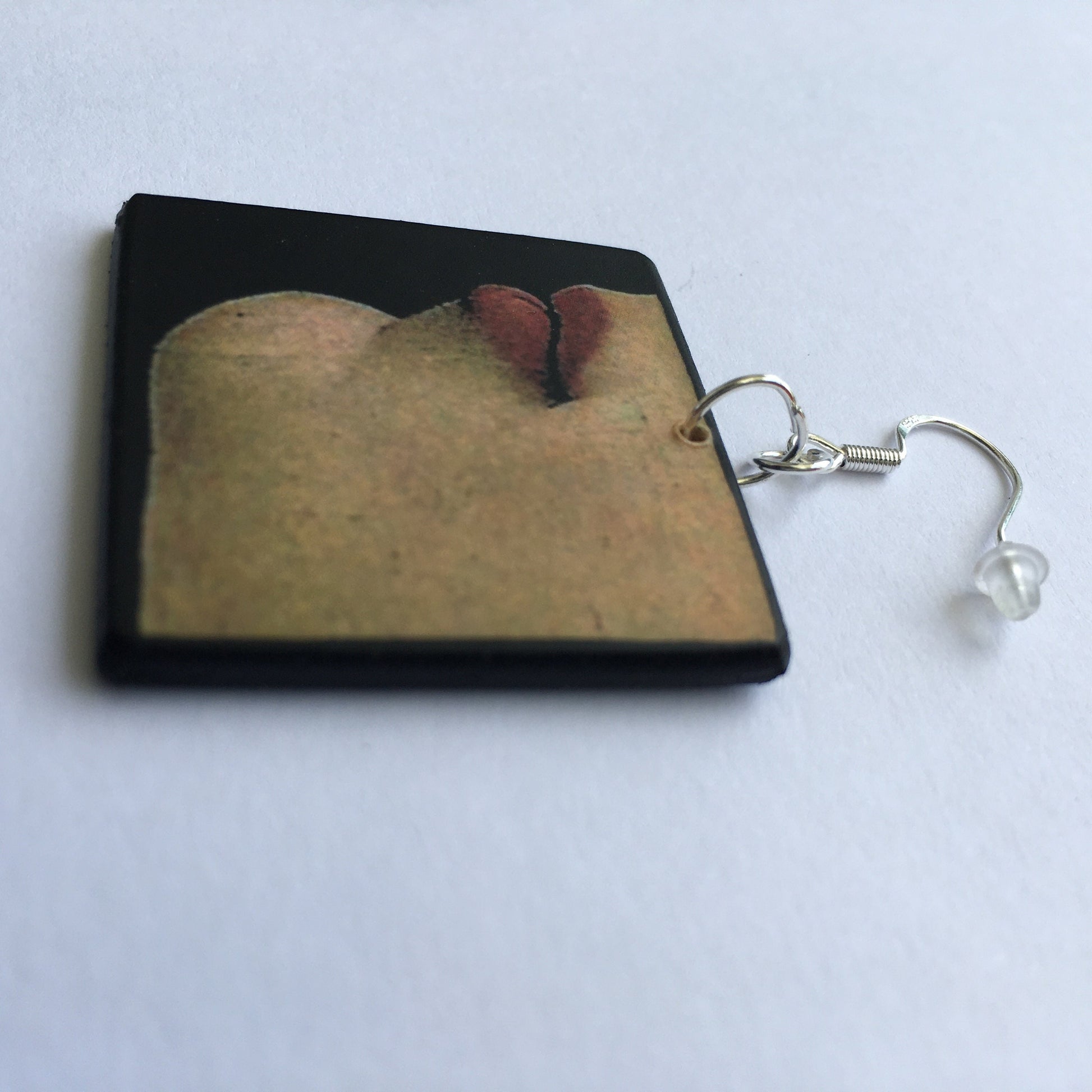 Museum-Inspired Sustainable Earrings Botticelli, lips art detail. Sustainable jewellery gift. Obljewellery