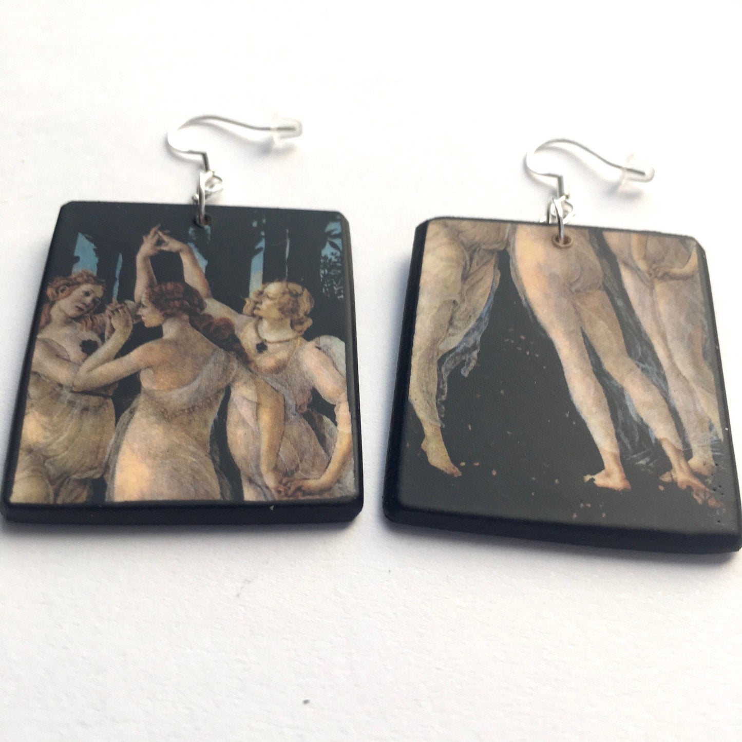 Museum-Inspired Sustainable Earrings Botticelli, famous painting "The Spring", art earrings Obljewellery