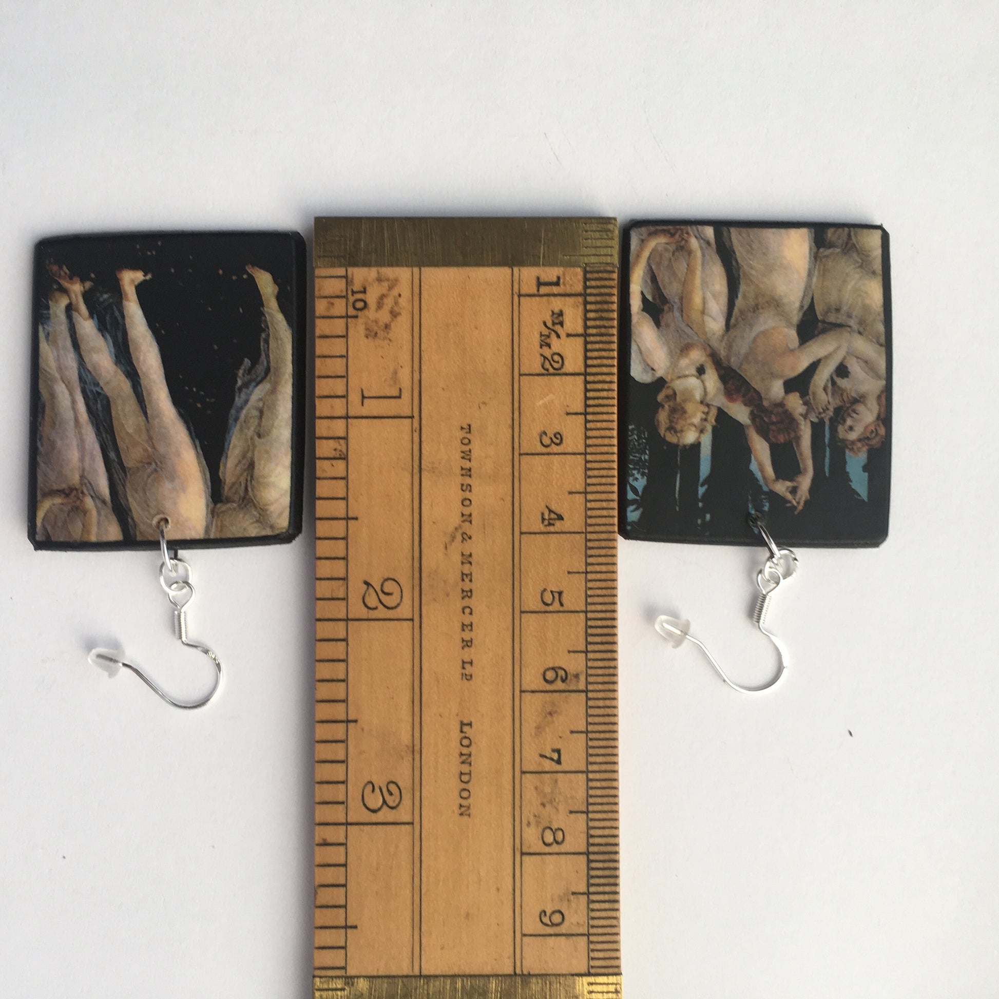 Museum-Inspired Sustainable Earrings Botticelli, famous painting "The Spring", art earrings Obljewellery