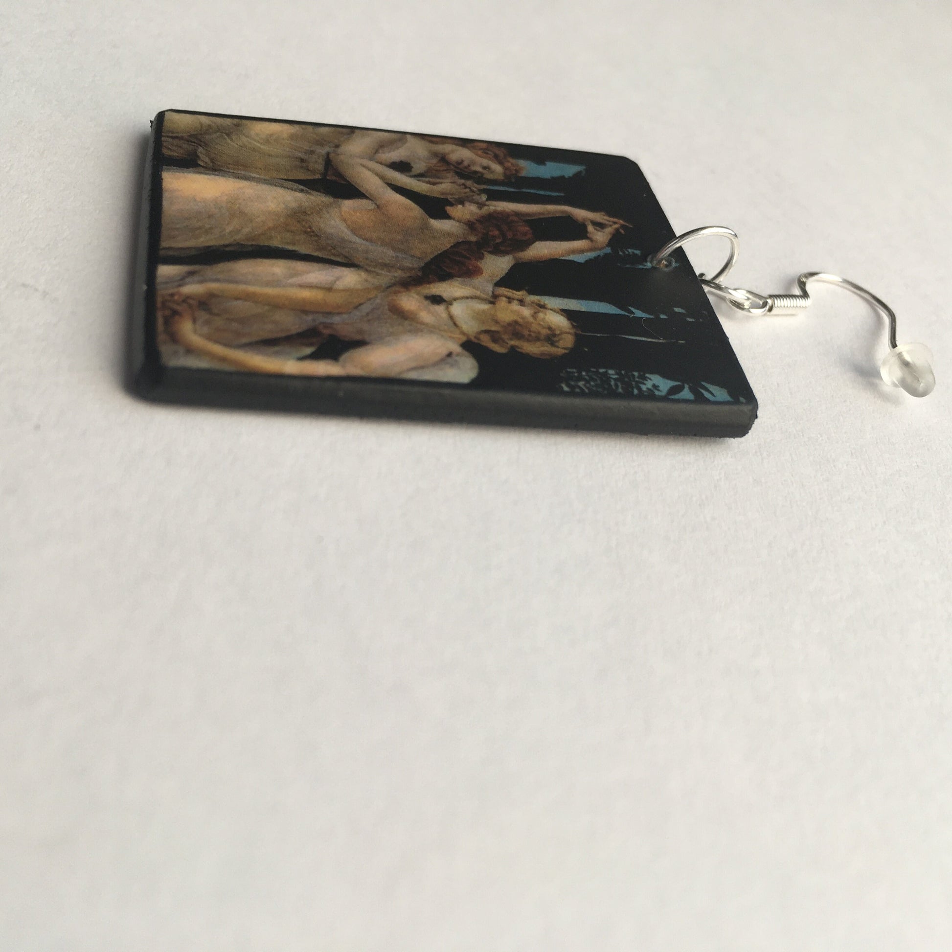 Museum-Inspired Sustainable Earrings Botticelli, famous painting "The Spring", art earrings Obljewellery