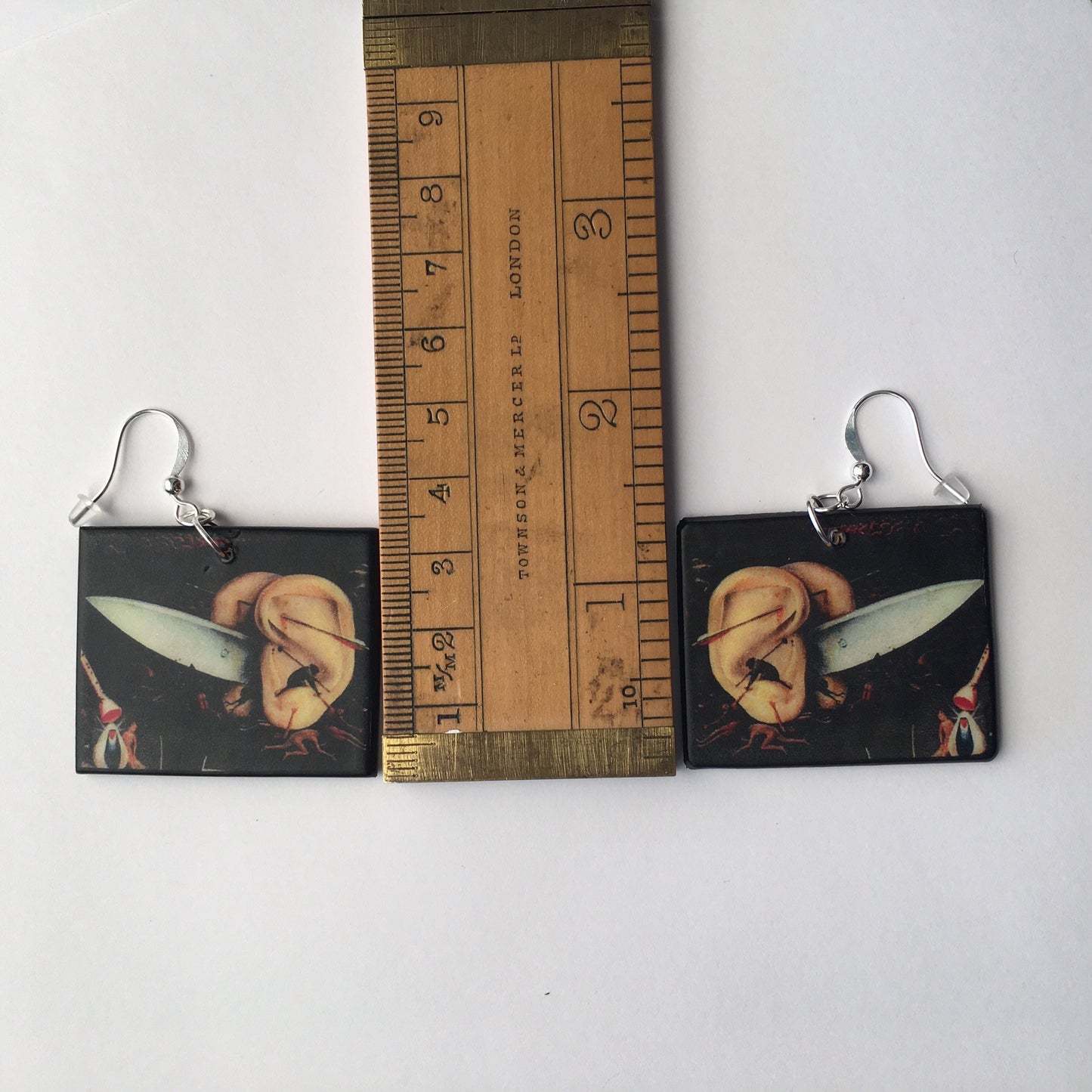 Museum-Inspired Sustainable Earrings Hieronymus Bosch, gothic style earrings Obljewellery